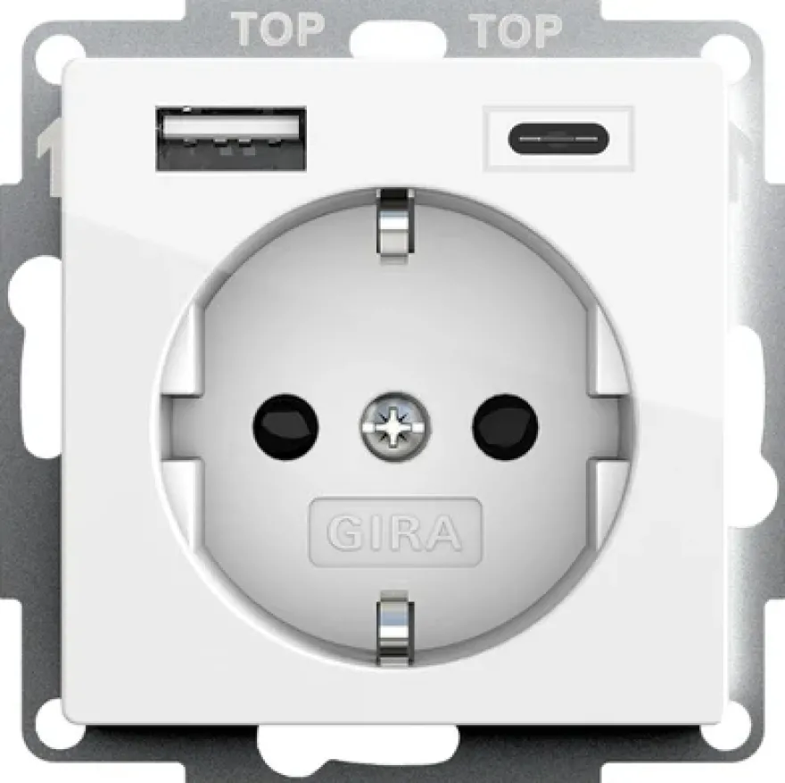 System 55 1-vägsuttag + 1xUSB-C 1xUSB-A