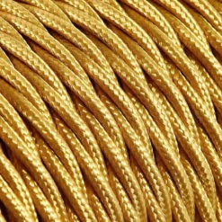 Textilkabel Tvinnad Guld 3x0,75mm²