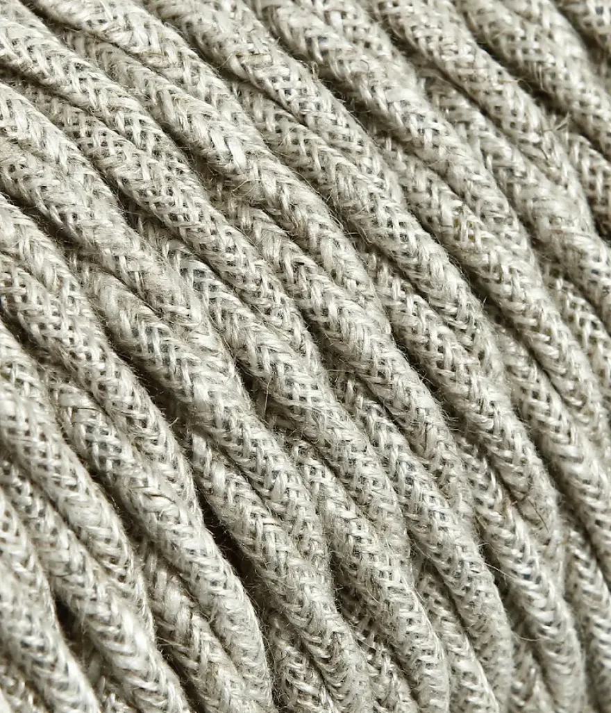 Textilkabel Tvinnad Linne Beige 2x0,75mm²