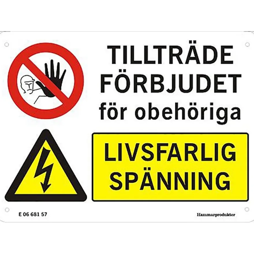 Varningsskylt F2V1 AL-plåt