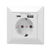1-vägsuttag Jordat med 1xUSB-A + 1xUSB-C 2,8A