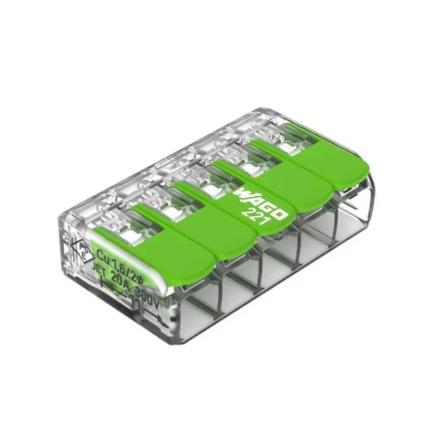 Wago 221 Green Kopplingsklämma