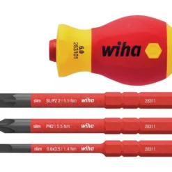 Wiha Stubbskruvmejselset VDE + 3 bits
