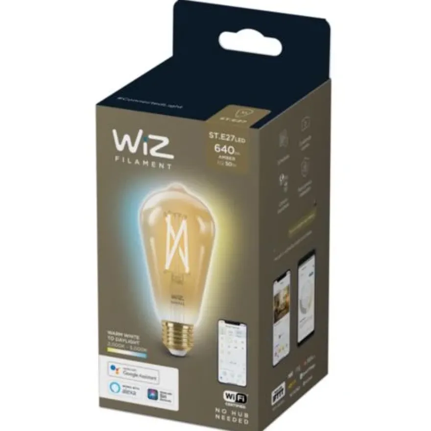 WiZ LED White Filament Edison 6,7W (50W) E27 WiFi