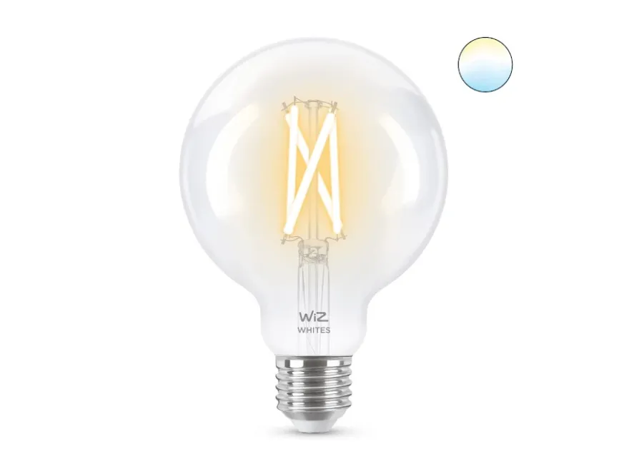 WiZ LED White Filament Klar Glob 95 7W (60W) E27 WiFi